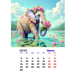 Календарь летние слоники 25г перекидной