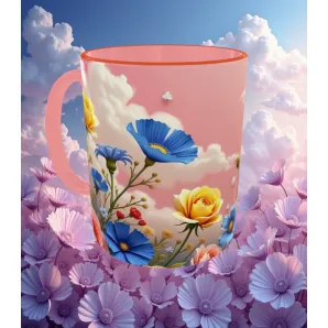 Кружка яркие цветы