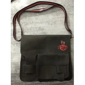 Сумка-почтальонка из натуральной кожи с вышивкой эксклюзивная