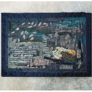 "Морская черепаха" - панно, картина интерьерная, текстильная картина