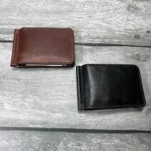 Кожаный зажим для купюр из кожи с отделением для карт.