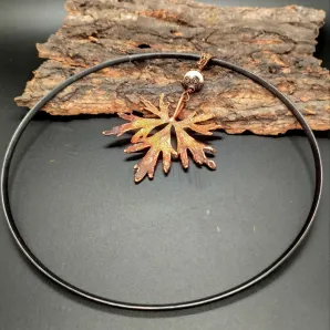 Чокер латунь, подвеска медь, бусина амазонит