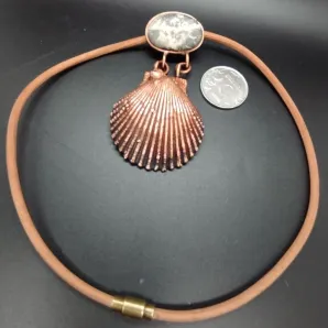 Чокер. Шнур замша, медь, галька с морского берега