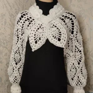 Болеро, шраг, накидка связанный крючком