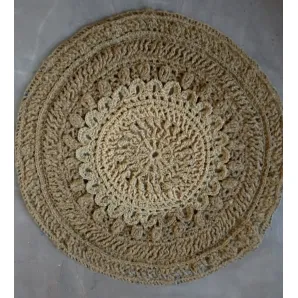 Коврик "Весенний" из джута, 65х65 — ручная работа