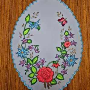 Салфетка "Роза", гильоширование. Ручная работа