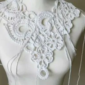 Женские украшения, колье, вязаные в стиле ирландского кружева. Идеи. На заказ
