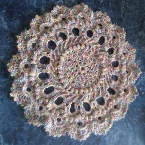 Салфетка-мандала "Разноцветный ажур" вязаная крючком. Ручная работа