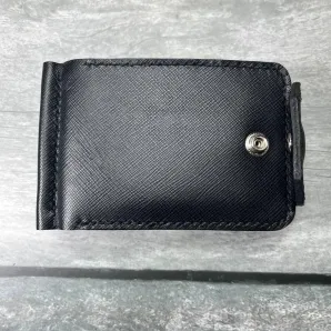 Кожаный зажим для купюр с монетницей