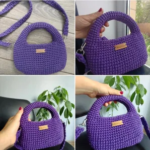 Женская  мини сумка вязаная крючком