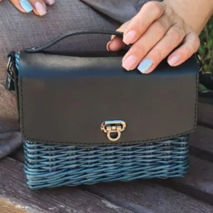 Сумка из эколозы и натуральной кожи