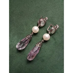 Серьги с аметистом