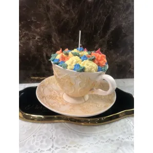 Свеча интерьерная в гипсовой кружке