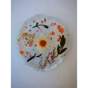 ​Подставка из эпоксидной смолы с настоящими травами и цветами