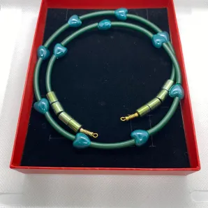 Колье на Мемори на проволоке, бусины Керамика