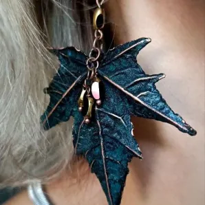 Серьги "Изумрудный клен"