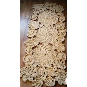 Фрагмент коврика из мотивов из полиэфирного шнура или джута, любой размер на заказ, ручная работа