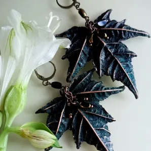 Серьги "Изумрудный клен"