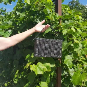 Сумка корзинка плетеная из бумажной лозы