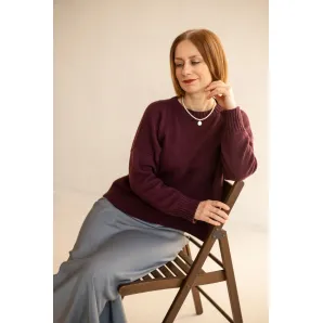 Свитер оверсайз, цвет винный, размер 44-46, состав: кашемир 10%, мериносовая шерсть 70%, шелк 20%
