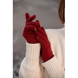 Перчатки бордо, состав 90% мериносовая шерсть 10% кашемир, обхват ладони 18-20 см