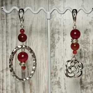 Серьги ассиметричные с агатом.