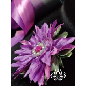 Резинка для волос ручной работы "Бадан" фиолетовый