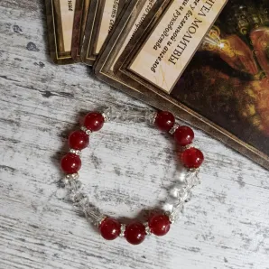 Браслет из граната и хрусталя