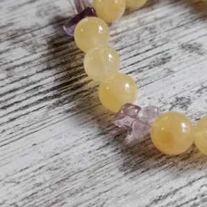 Браслет из кальцита с аметрином