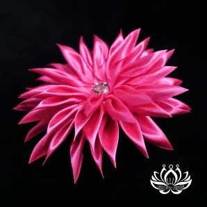 Резинка для волос ручной работы "Георгин" розовый