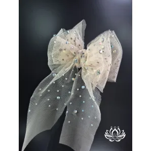 Резинка для волос ручной работы Бант "Романтик" бежевый