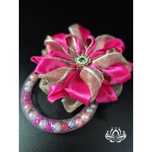 Заколка для волос ручной работы "Арабис" розовый. Единственный экземпляр. Цветы Канзаши на волосы Ваши.