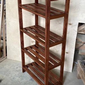 Стеллаж напольный усиленный из лиственницы ангарской", 1250х600х300