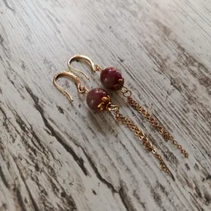 Серьги с арбузным турмалином