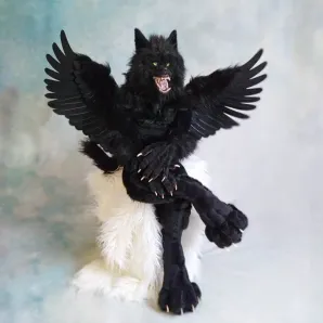 Реалистичная авторская игрушка ручной работы вервольф, волк-оборотень