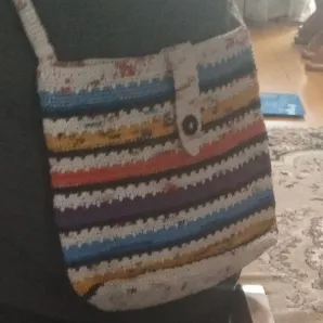 Вязаная сумка шопер.