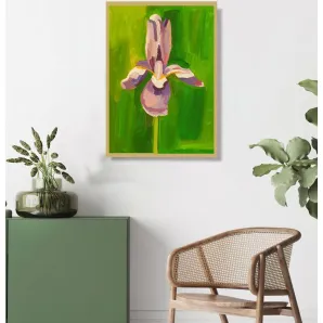 Картина Ирис на зеленом фоне