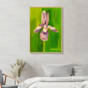Картина Ирис на зеленом фоне