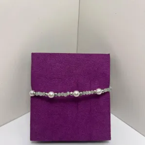 Браслет из бусин рондель ручной работы (мятный)