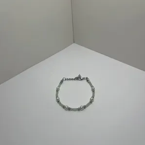 Браслет из бусин рондель ручной работы (мятный)