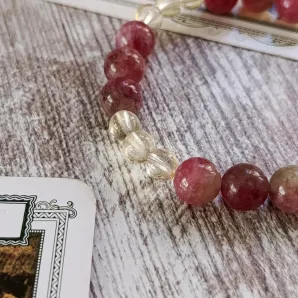 Браслет из турмалина с цитрином