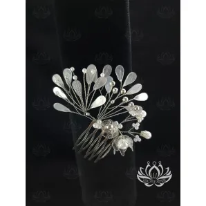 Гребень-заколка для волос ручной работы "Сияние" В технике Витраль. Единственный экземпляр. Цветы Канзаши на волосы Ваши.