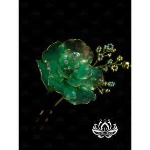 Шпилька для волос ручной работы "Весна" в технике Витраль. Единственный экземпляр. Цветы Канзаши на волосы Ваши