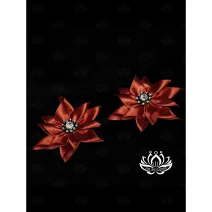 Комплект шпилек для волос ручной работы "Огонёк" 2 шт. Единственный экземпляр. Цветы Канзаши на волосы Ваши