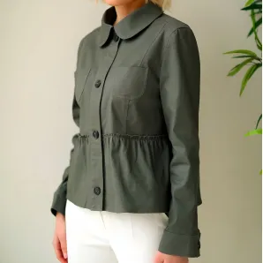 Джинсовый тонкий летний  жакет с принтом ручной работы с лошадьми " Огюст Ренуар