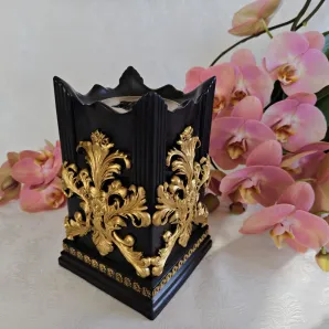 Биокамин "Барокко" интерьерный, настольный, ручная работа, черный