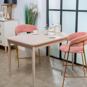 Прямоугольный, раздвижной стол. Дубовый шпон, массив ясеня