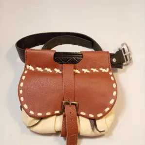 Сумка реконструкция, натуральная кожа, с пряжкой, ручная работа