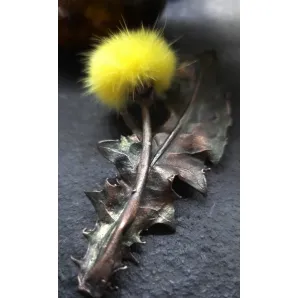 брошь гальванопластика одуванчик.