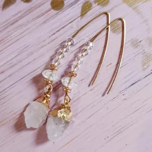 Серьги с кварцем и хрусталем